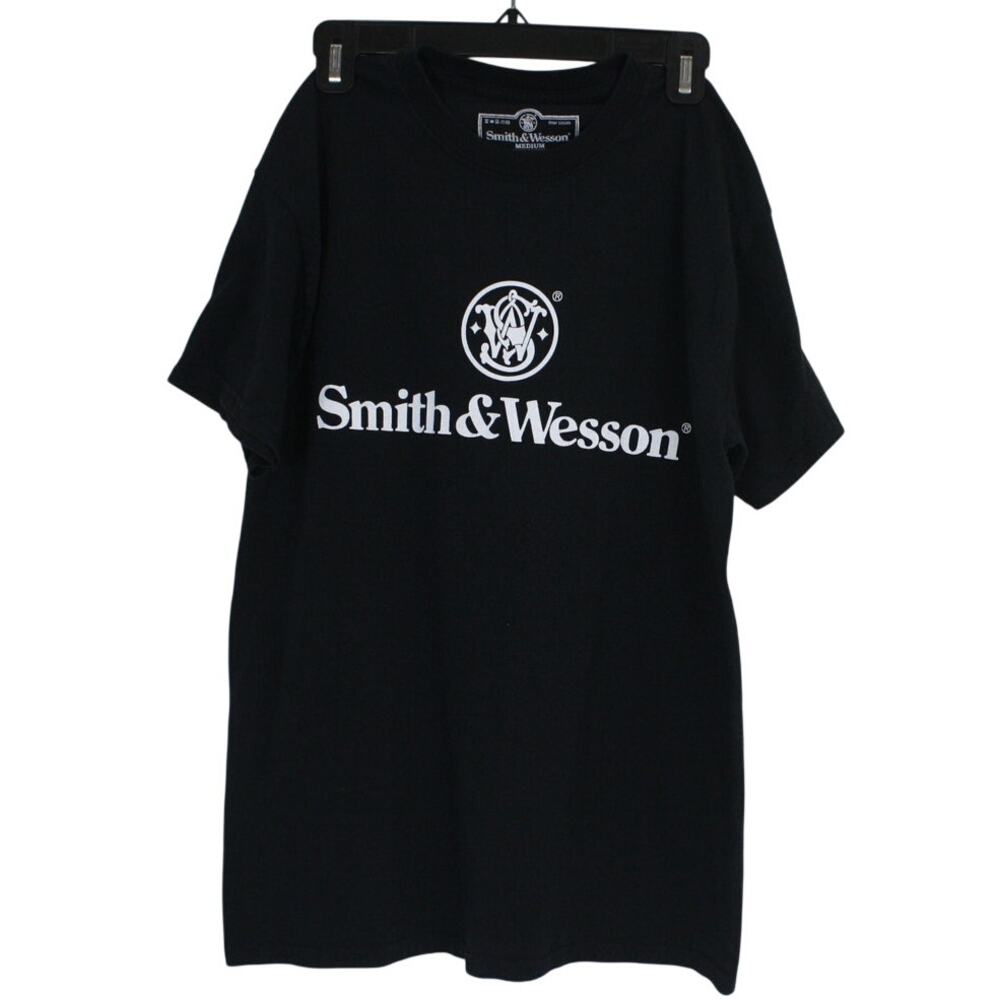 Smith & Wesson Logo T Shirt Mens Medium Black Graphic Tee Cotton